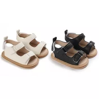 Сандалии для малышей до 2 лет. Обувь для кроватки на нескользящей мягкой подошве. Сандалии с открытым носком. 13 белый