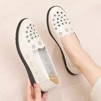 Сандалии для мам на мягкой подошве, летние удобные туфли на плоской подошве для женщин 35 белый