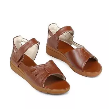 Сандалии для мам, женские летние нескользящие женские сандалии на танкетке, женские сандалии на плоской подошве с рыбьим ротом