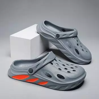 Сандалии для мужчин, тапочки, водная обувь, уличные пляжные повседневные летние шлепанцы, мужские домашние сабо 36 серый