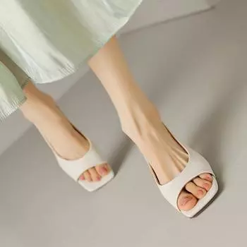 Сандалии для отдыха, женские повседневные туфли на тонком среднем каблуке для женщин, однотонные летние сандалии без шнуровки с открытым носком, большие размеры, Zapatos De Mujer 38 серебряный