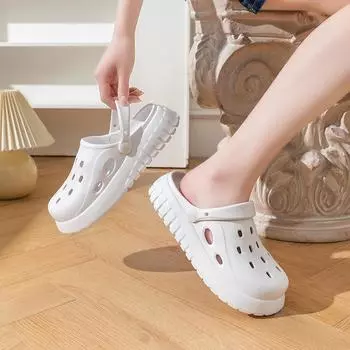 Сандалии для сада унисекс легкие туфли из ЭВА для женщин и мужчин, сабо для любителей дома, сада, отдыха на природе, для мужчин, для пляжа, плоские тапочки 36-37 чёрный