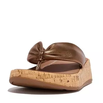 Сандалии FLATFORM Bronze cm [Fit Flop] F-MODE LEATHER-TWIST-STONGS (ПРОБКА) Женщины 25.0 бронзовый