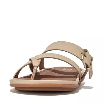 Сандалии GRACIE BUCKLE LEATHER STRAPPY SANDALS Stone Beige cm [Fit Flop] TOE-POST женские 25.0