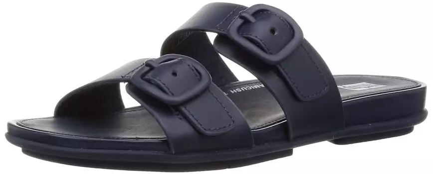 Сандалии GRACIE LEATHER SSLIDES Midnight Navy см [FITFLOP] РЕЗИНОВАЯ ЗАСТЕЖКА ДВУМЯ ПЕРЕКЛАДИНАМИ женские 24,0 см~24,5