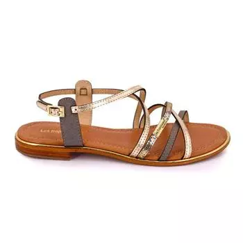 Сандалии Harry с перекрестными ремешками из разных материалов Woman LES TROPEZIENNES BY M.BELARBI 36 коричневый