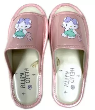 Сандалии Hello Kitty с толстой подошвой и подушечкой, симпатичные персонажи HELLO KITTY, обувь для дома и улицы, легкие, мягкие, стильные, жемчужно-металлического розового цвета, размер M, женские розовый
