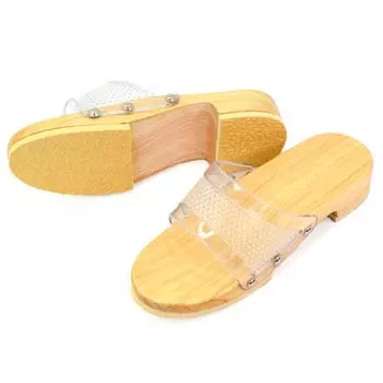 Сандалии Hita Geta Healthy Clear Vinyl Made in Clear [Takeharu], женские, окрашенные, Band, Hinoki, Япония, Сандалии, Geta, чистый