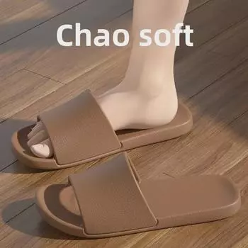 Сандалии и тапочки для дома Eva 2024 Non-Slip High-End Silent - женская летняя обувь для купания из искусственной кожи, также подходит для мужчин 44-45 (fits 43-44) фиолетовый