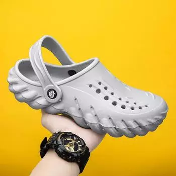 Сандалии и тапочки, новая летняя обувь с отверстиями, мужская нескользящая пляжная обувь с мягкой подошвой Baotou, повседневные сандалии, уличные тапочки 43