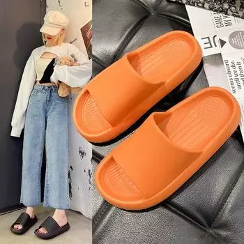 Сандалии и тапочки Женские 2024 Лето Новый тренд Мода Простые женские тапочки Нескользящая мягкая подошва Простая женская обувь 36 оранжевый