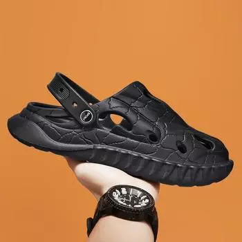 Сандалии из ЭВА для мужчин, повседневные легкие дышащие прогулочные туфли, новинка 2024 года, летняя мужская трендовая обувь для сада, модные тапочки 40 бежевый