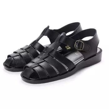 Сандалии из натуральной кожи Gurkha, сандалии Turtle, мокасины, отечественного производства, японская воловья кожа, задняя часть из воловьей кожи, GC1115, черный, размер S [Global Club], мужские чёрный