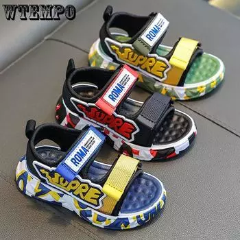 Сандалии из ПВХ, пляжные сандалии, сандалии для мальчиков, летние детские студенческие туфли на мягкой нескользящей уличной обуви с мягкой подошвой