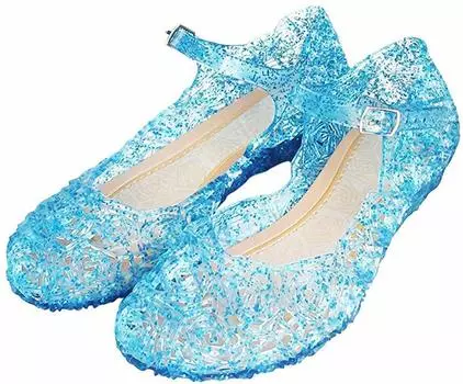 Сандалии из резины CQDY для детей, туфли для девочек, туфли принцессы, блестящие туфли принцессы, туфли, идеально подходящие для концертов, фортепиано, свадеб, Хэллоуина синий