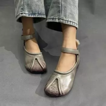 Сандалии Johnature ручной работы из натуральной кожи на мелкой плоской подошве, универсальная женская обувь с квадратным носком на мягкой подошве