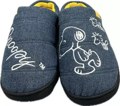 Сандалии комнатные тапочки двухцветные Snoopy Denim милые домашние туфли средние [Peanuts] женские PN8332-02 тёмно-синий