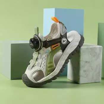 Сандалии летние новые детские туфли пляжные детские туфли Баотоу дышащие 100 мужская и женская обувь повседневная Size28 ,Foot Length17.5cm синий