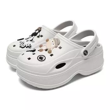 Сандалии Lucyever Eva на толстой платформе, женские, лето 2024 г., толстые сабо, садовые туфли, женские, с закрытым носком, нескользящие, пляжные шлепанцы 36-37