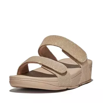 Сандалии LULU ADJUSTABLE SHIMMERLUX SLIDES Latte Beige см [Fit Flop] женские 25.0