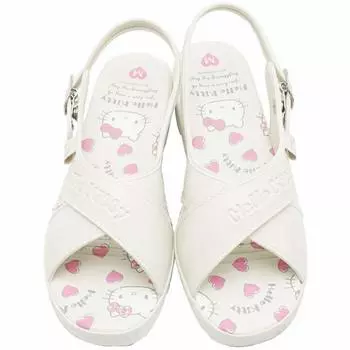 Сандалии медсестры Sanrio Hello Kitty с перекрестным ремнем SA-02707 (С, Белый) белый