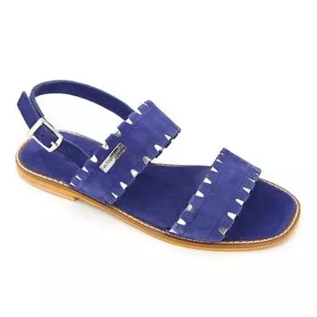 Сандалии мокас на плоской подошве с ажурными серебряными ремешками Женское LES TROPEZIENNES BY M.BELARBI