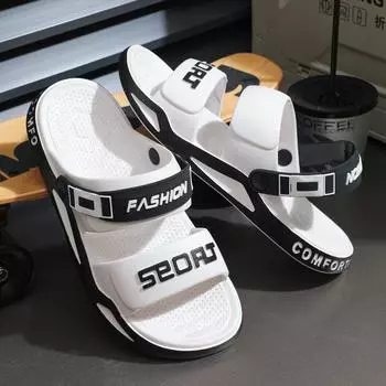 Сандалии мужские 2025 летние повседневные на толстой подошве двойного назначения пляжные классные тапочки мужские спортивные Вьетнамские классные тапочки мужские 38-39 белый