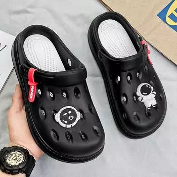 Сандалии мужские и женские для спорта на открытом воздухе на платформе повседневные туфли с отверстиями двойного назначения нескользящие для вождения пляжные туфли с сумкой 36/37 бежевый