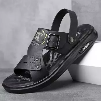Сандалии мужские из микрофибры, пляжная обувь для мужчин, внешняя торговля, летние сандалии нового стиля и тапочки, сандалии двойного назначения 38