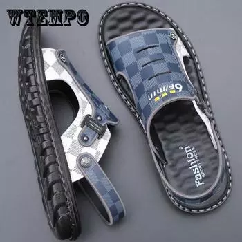 Сандалии мужские летние 2020 нескользящие пляжные туфли мужские повседневные сандалии и тапочки двойного назначения корейский летний прилив 44