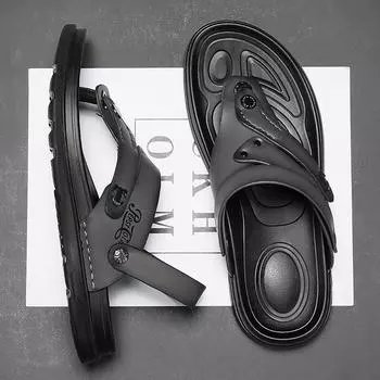 Сандалии мужские летние 2024 года, новая верхняя одежда, нескользящая и дезодорирующая, спортивная, для отдыха, водителей, специальная вьетнамская пляжная обувь 39 коричневый