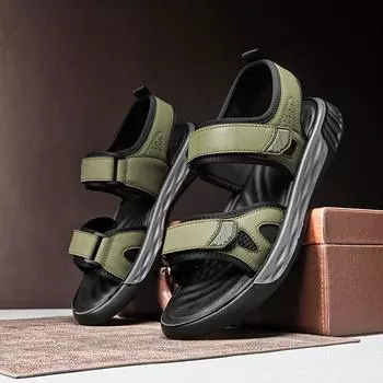 Сандалии мужские летние мягкие подошвы повседневные римские сандалии мужские туфли трендовые стильные гладиаторы мужские платформы уличные пляжные сандалии 6.5