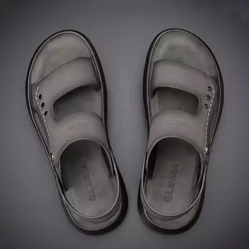 Сандалии мужские летние мужские нескользящие повседневные кожаные туфли спортивные для вождения деловые тапочки мужская обувь пляжная 38