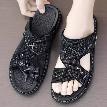 Сандалии мужские летние нескользящие и износостойкие сандалии для езды на работу Вьетнамские спортивные уличные тапочки для пляжа 38 коричневый