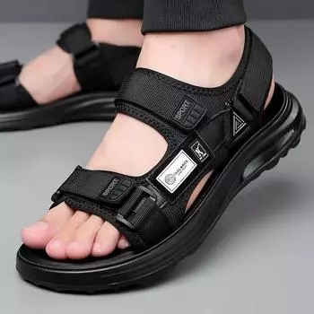 Сандалии мужские летние нескользящие повседневные мужские спортивные молодежные пляжные туфли EU43/CN44 чёрный