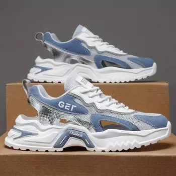 Сандалии мужские летние новые сандалии с дышащей сетчатой подошвой, молодежные спортивные нескользящие дезодорирующие пляжные мужские туфли 39