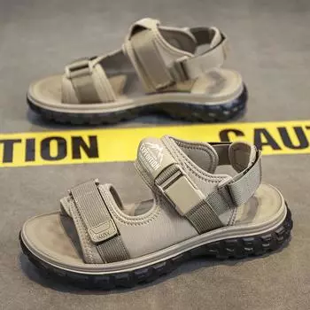 Сандалии мужские летние новые универсальные повседневные сандалии для вождения на открытом воздухе нескользящие износостойкие спортивные пляжные туфли 39 чёрный