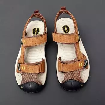 Сандалии мужские летние пляжные туфли сандалии с наружной сумкой нескользящие дырочки 38 чёрный