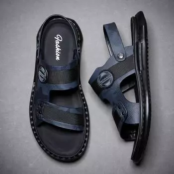 Сандалии мужские летние сандалии для вождения двойного назначения 2025 новые удобные и дышащие мягкие нескользящие пляжные швабры 38