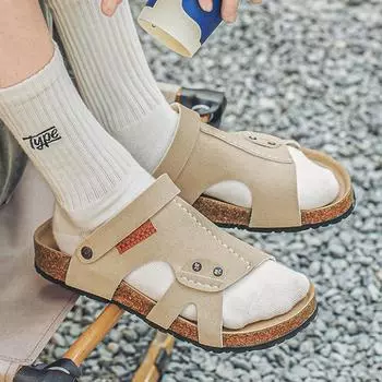 Сандалии мужские летние верхняя одежда для водителя специальные шлепанцы для вождения двойного назначения уличные кожаные тапочки для отдыха на пляже для ходьбы вброд в холодную погоду 39