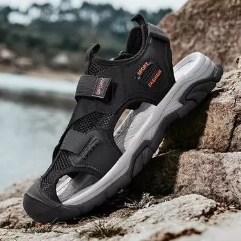 Сандалии мужские летние верхняя одежда спортивная нескользящая износостойкая рабочая вьетнамские тапочки баотоу повседневная обувь для вождения вброд пляжная обувь 39 светло-зеленый