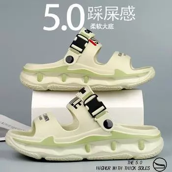 Сандалии мужские носят толстые подошвы летом, повседневные наступания на дерьмо, спортивная модная брендовая мужская обувь для отдыха на море, для прогулок на пляже прилив 36