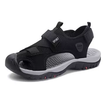 Сандалии мужские новые спортивные верхние вещи для активного отдыха на лето 2025 года, дырки для вождения, повседневная сумка-голова, мягкая подошва пляжной обуви 38