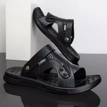 Сандалии мужские повседневные летние новые водонепроницаемые нескользящие с мягкой подошвой для вождения пляжные туфли двойного назначения мужские крутые тапочки 39