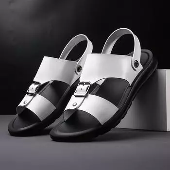 Сандалии, мужские тапочки, износостойкая обувь для мужчин, толстая подошва, мягкая и удобная, нескользящая, модная, унисекс для дома и улицы 38