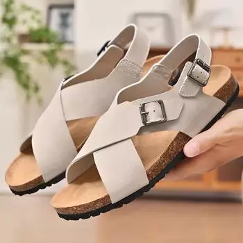 Сандалии мужские Tide Лето Новый Стиль Кожаные Сандалии Для Отдыха На Открытом Воздухе Пляжная Обувь Ручной Работы Мужская Повседневная Обувь 38