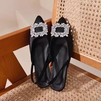 Сандалии на низком каблуке со стразами, женская обувь, новинка 2024 года, летняя модная женская обувь на квадратном каблуке Sandalias De Mujer 35 бежевый