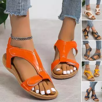 Сандалии на одной пуговице, легкие туфли на плоской подошве, повседневные сандалии на резиновой подошве, женские сандалии 40 бежевый