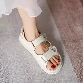 Сандалии на платформе с кристаллами и бусинами женские черные/белые клетчатые кожаные сандалии-гладиаторы женские летние туфли камелия размер 43 5 чёрный