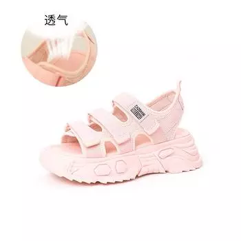 Сандалии на платформе с верхом из попкорна, женские, лето 2025, новые, спортивные сандалии на липучке, женская повседневная пляжная обувь 35